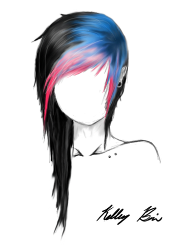 im doing this to my hair but the blue will be black and the black white in the f