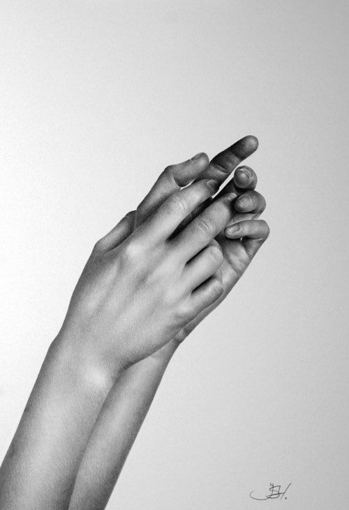 Pencil Drawing Hands Fine Art  Print Hand Signed by IleanaHunter, $14.99
