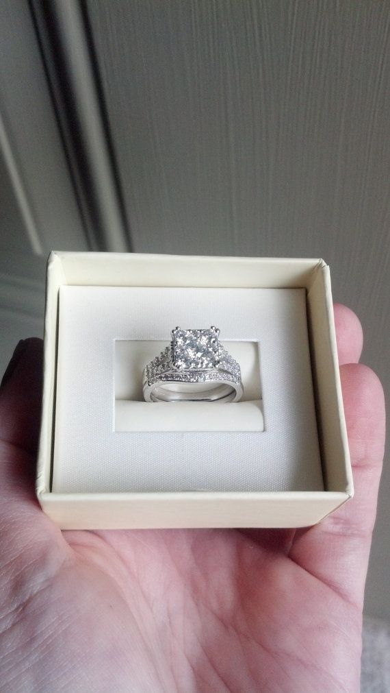 14k white gold diamond wedding ring set 115 by TheLeftHandedHooker, $2800.00