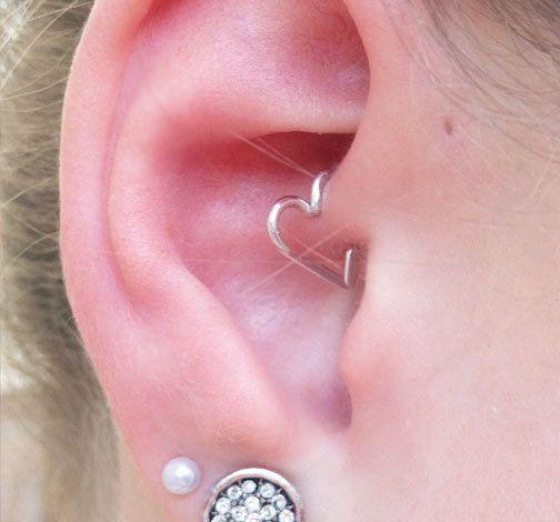 16 Gauge Heart Ear Cartilage Earring Sterling Silver by wirewrap, $20.00