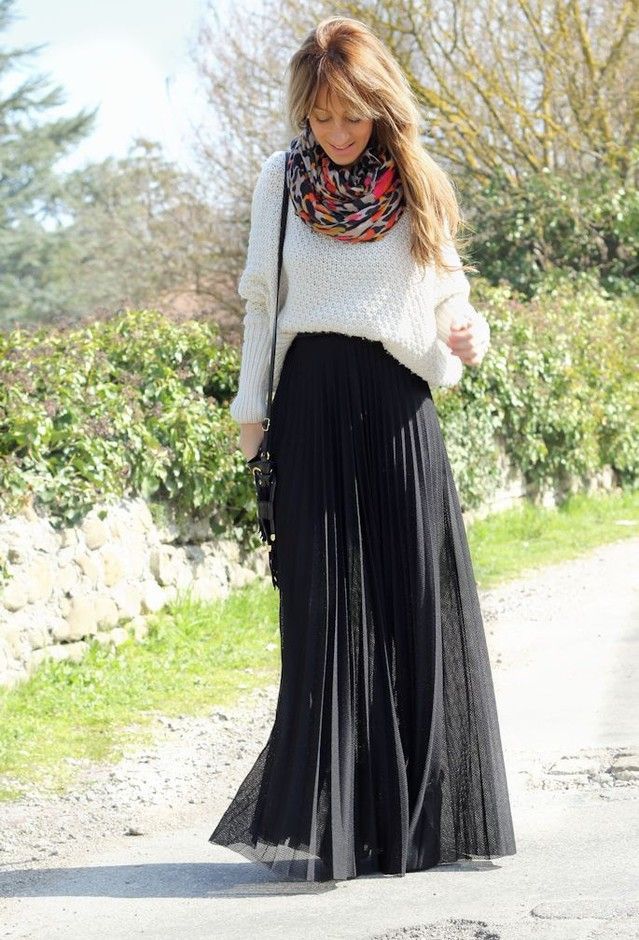 34 Fashionable Casual Combinations With Long Skirts For This Fall