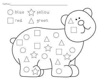 Bear Color by Shapes