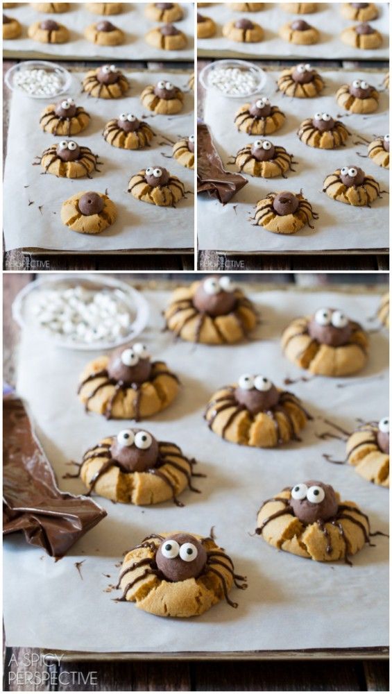 Easy Chocolate Peanut Butter Cookies – SPIDERS! #halloween #spiders @Sommer | A