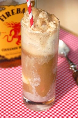 Fireball Float: 2 large scoops vanilla ice cream/ 2 ounces Fireball Whiskey/ 3 o
