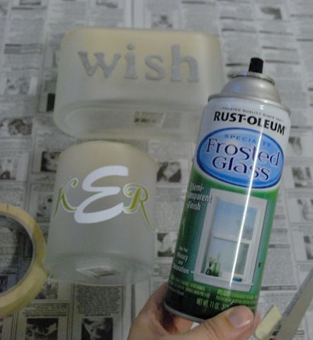 frosted glass spray paint – use as a primer before spraying a color on glass. Wh