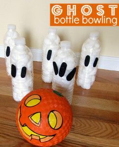 Ghost Bottle Bowling  Halloween Game For Kids.  Melissa Roark, might be good for