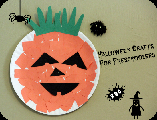 Halloween preschool craft – Paper plate craft for toddlers