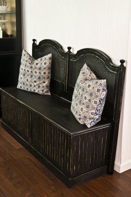 Headboard Bench | The Lettered Cottage. This is one of the best I have seen KM