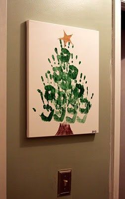 #Kids handprint #DIY #Christmas tree.  I want to make this with my grand kids…