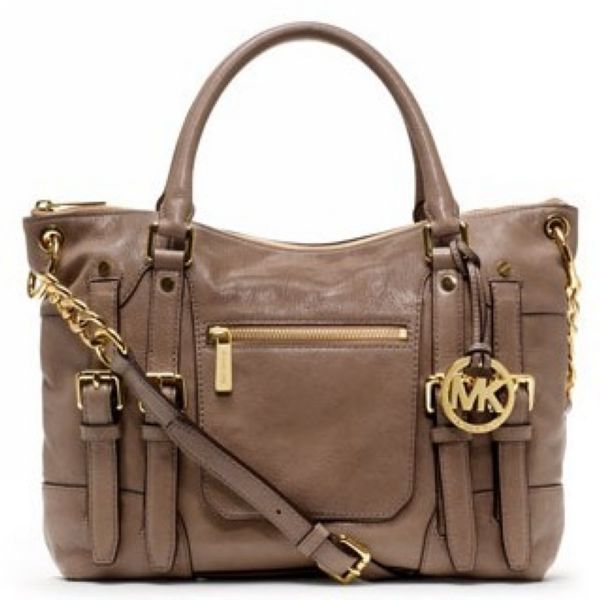 Michael Kors Leigh Large Khaki Satchels Attracts Your Attention At First Sight O
