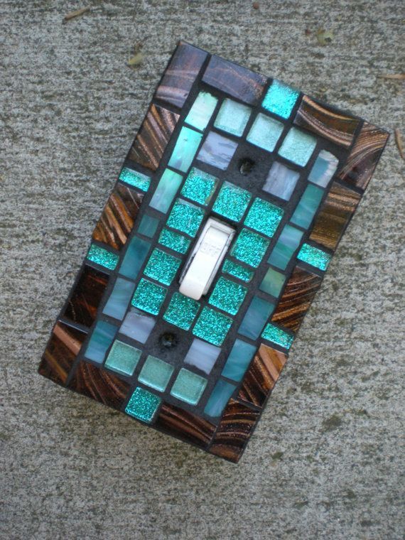 mosaic light switch covers—could make this. beautiful! and a great way to add
