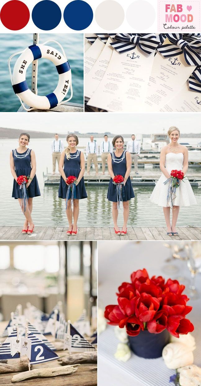Nautical & Red Beach Wedding Ideas | Fabmood This is such a cute idea!