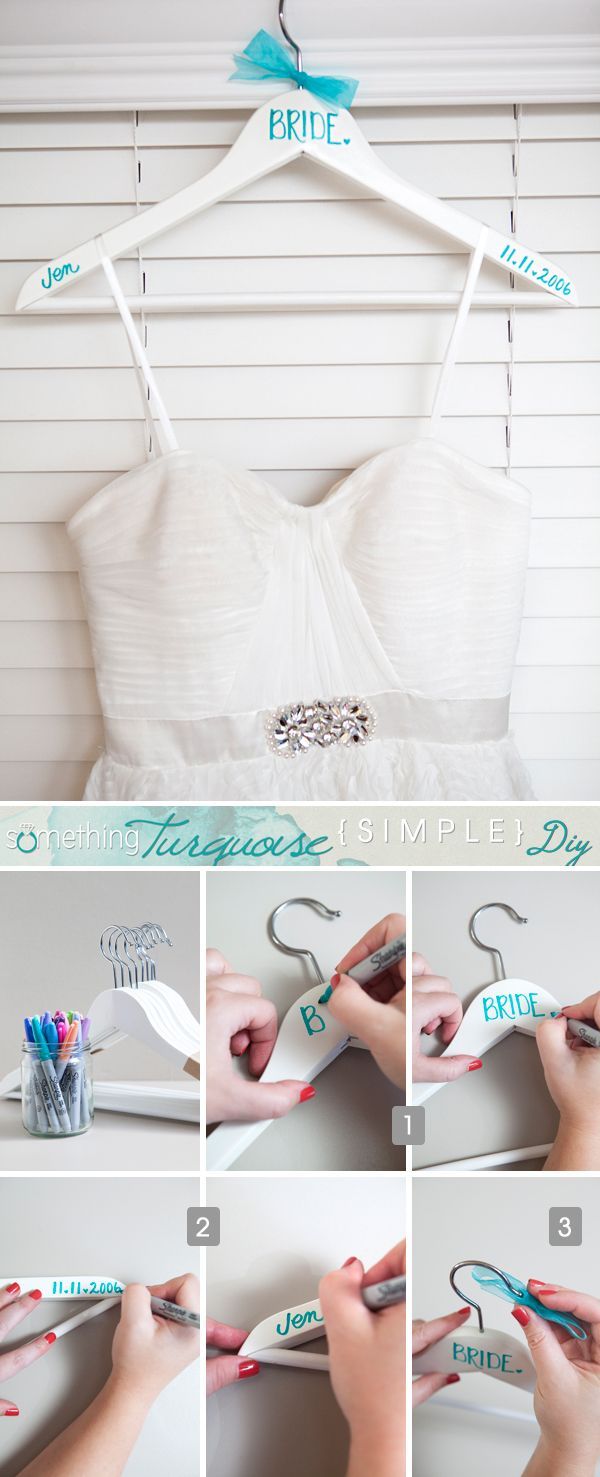 Simple DIY Wedding | How to personalize your own wedding hangers using just Shar