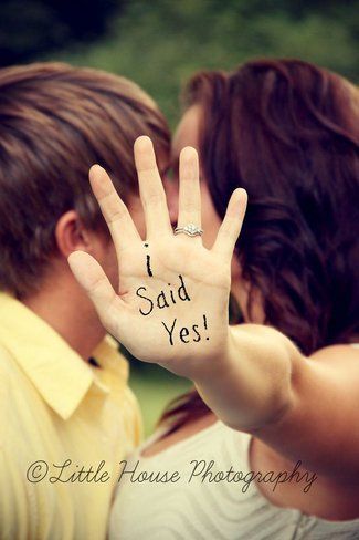 Speak to the hand photo idea that lets you show off your engagement ring while s