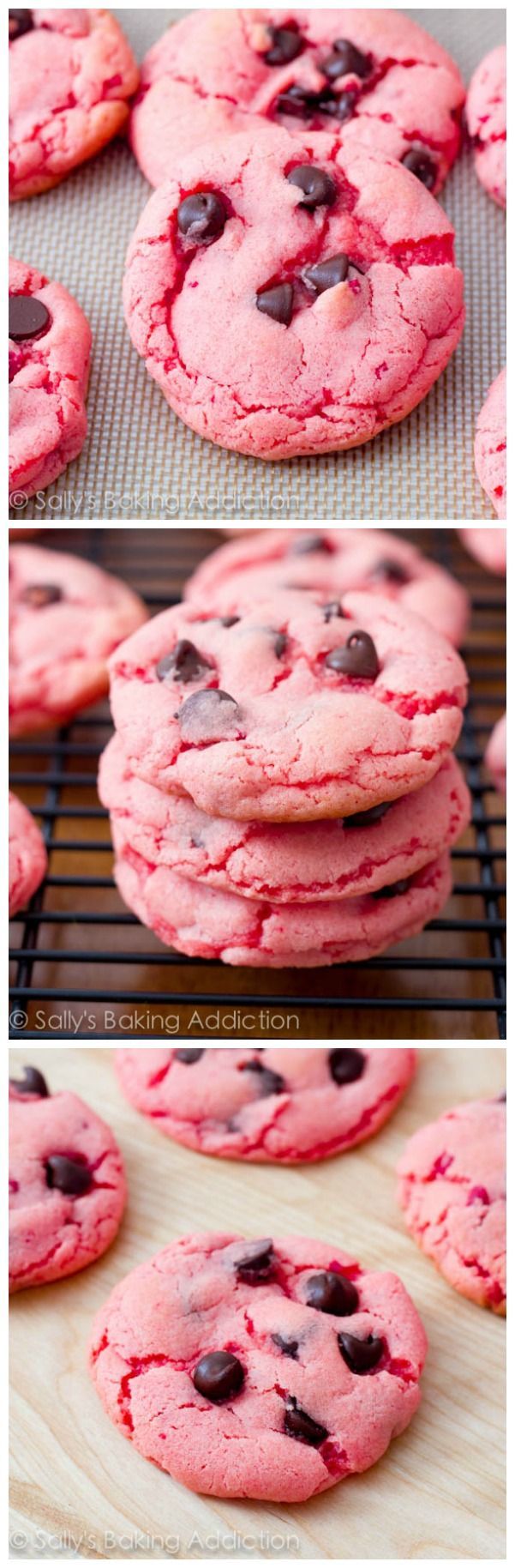 These simple, soft-baked Strawberry Chocolate Chip Cookies are one of my most po
