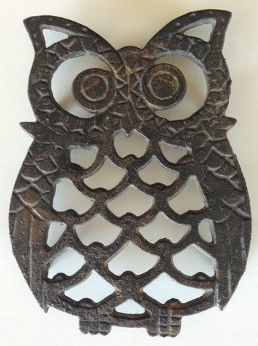 Vintage Cast Iron OWL Kitchen Trivit – (Ebay Item 151029040143)