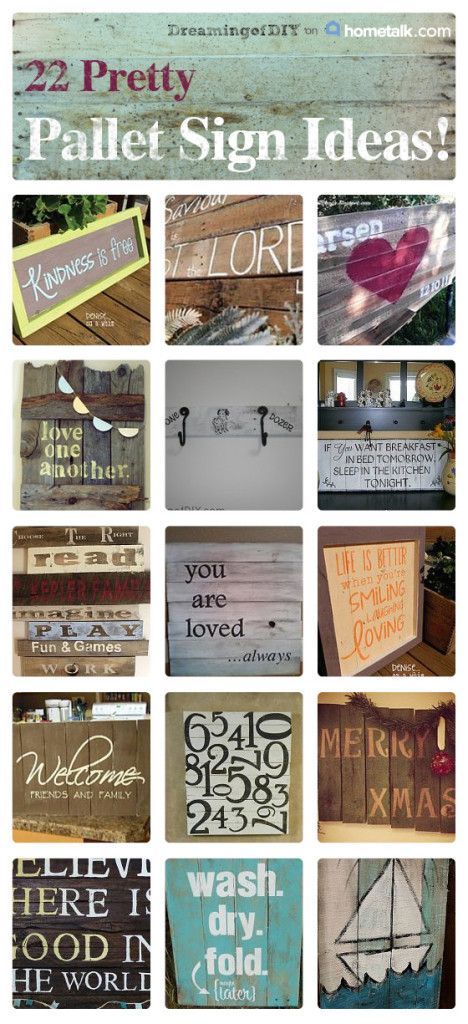 22 Pretty Pallet Sign Ideas | curated by DreamingofDIY blog!