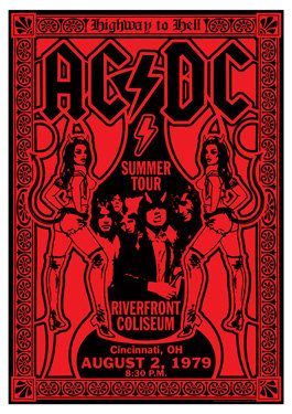 AC/DC – ACDC – ac dc – lot 5 different retro artistic concert posters
