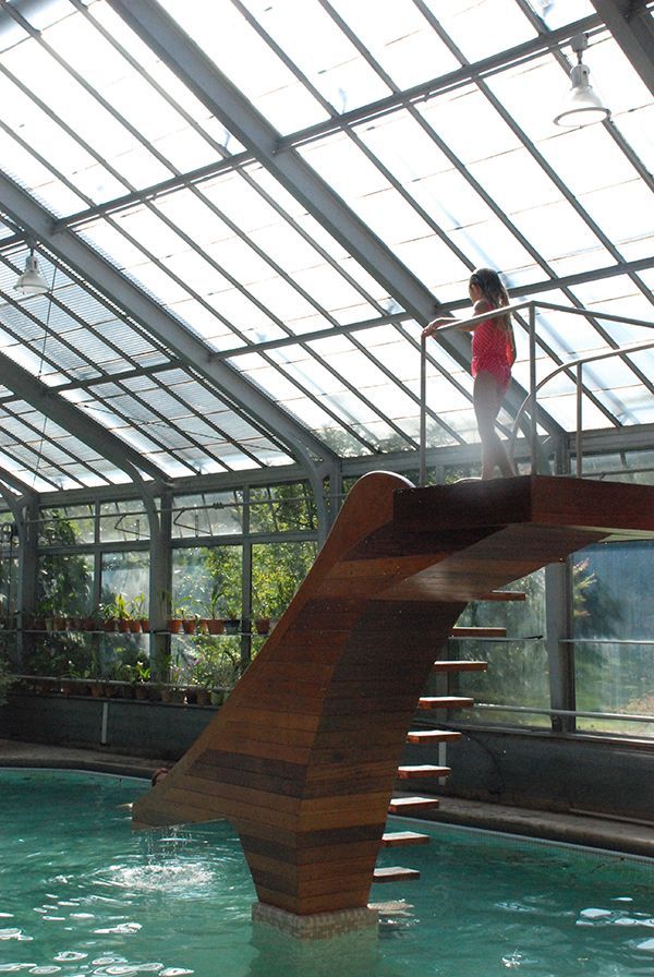 Amazing greenhouse with a wooden water slide! | the curtis casa