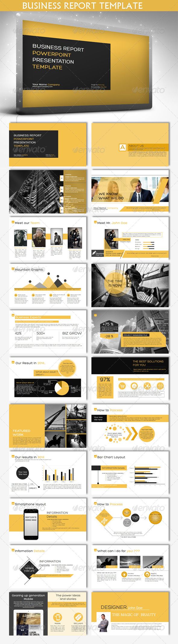 Business Report Powerpoint Template (Powerpoint Templates) #Powerpoint #Powerpoi