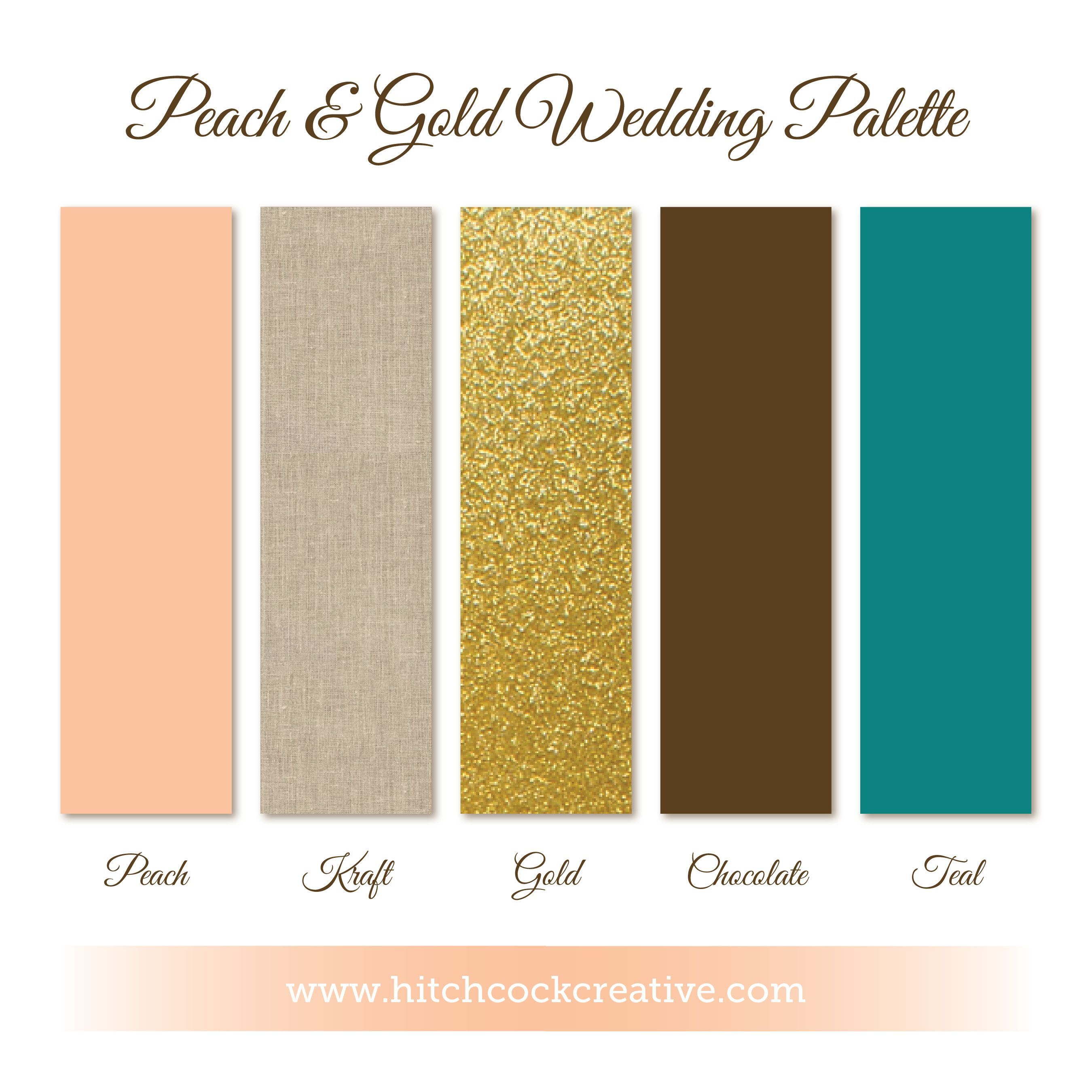 Color Palette – peach and gold wedding