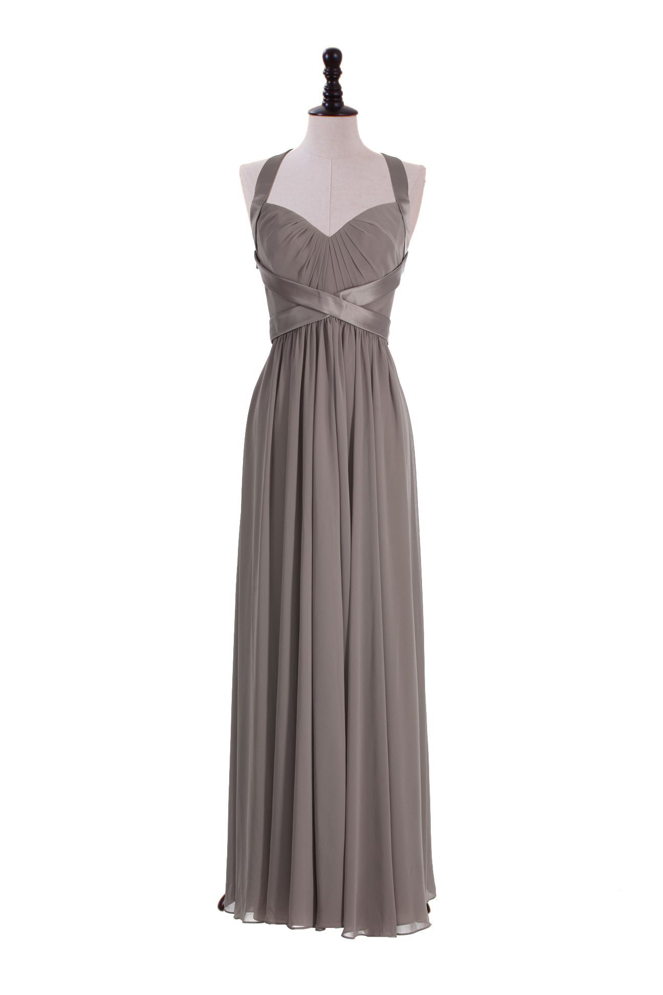 Crinkle Chiffon Halter Gown For Bridesmaids