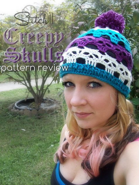 Crochet Skull Hat Pattern – review on Stitch11, design by Spider Mambo!