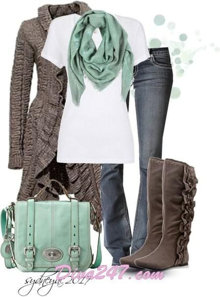 fall outfit- but NOT those boots! Yikes..