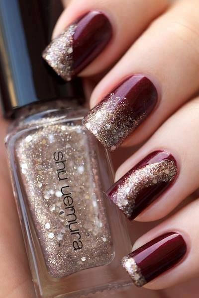 #gold #shimmer nails