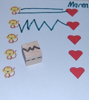 Great pre-writing activity. Roll the DIY die and draw the pattern from left to r