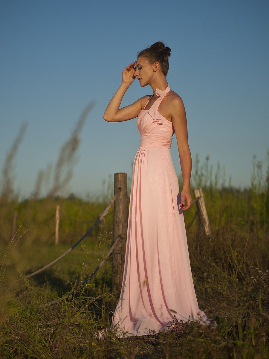 Halter Column Chiffon Bridesmaid Dress,US$169.99 ,Style No.0bd01114