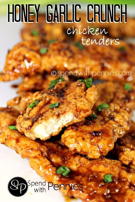 Honey Garlic Crunch Chicken Tenders! These are AMAZING!!