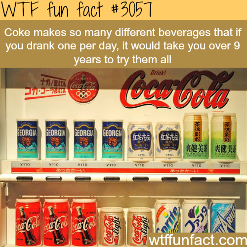 How many different beverages does coke make? –  WTF fun facts