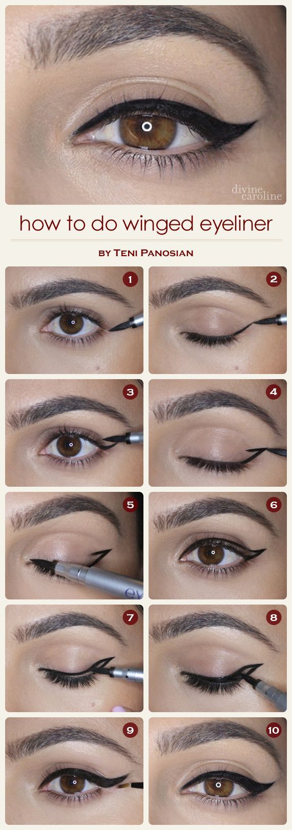 How to Do Winged Eyeliner | Divine Caroline – I literally mess this up, every. s