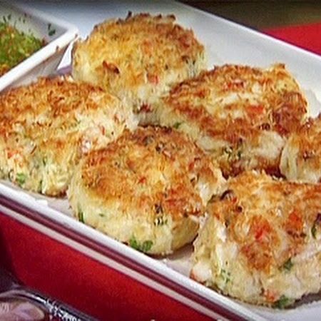 “Joes Crab Shack Crab Cakes”, cut fillers in half and tastes even better, super