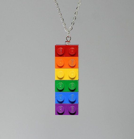 Lego Jewelry  Gay Pride  Rainbow Lego Pendant by ToyBoxJewellery, $18.00 #EtsyMa