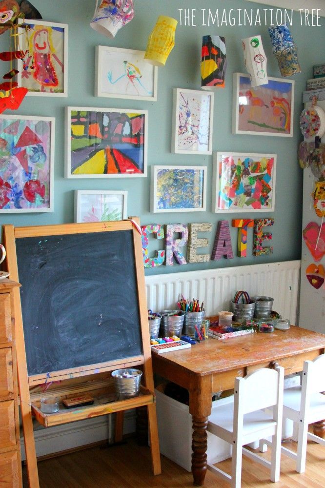 Love love love this art space for kids! The colors, furniture, and materials, ar