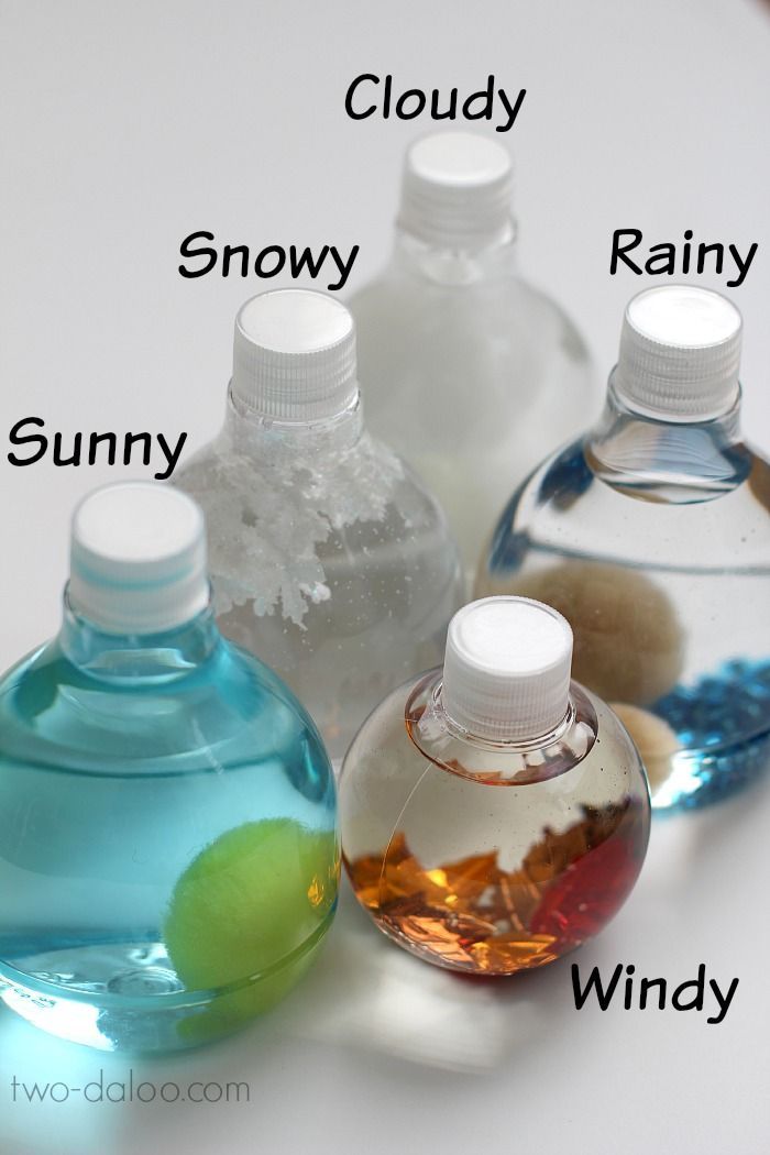 Make these simple sensory bottles as a hands-on manipulative to talk about the w