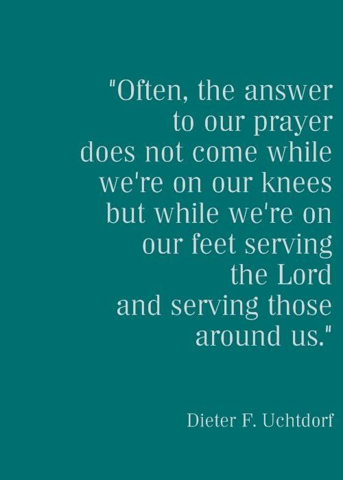“Often the answer to our prayer does not come while………quote by Dieter F. U