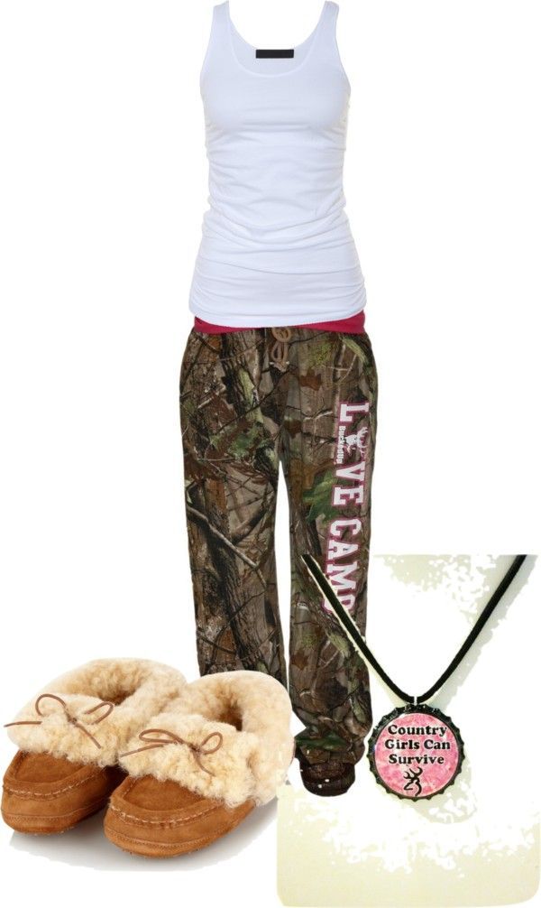“Pajamas” by camo-ammo-queen  liked on Polyvore. I have the slippers, pretty sur