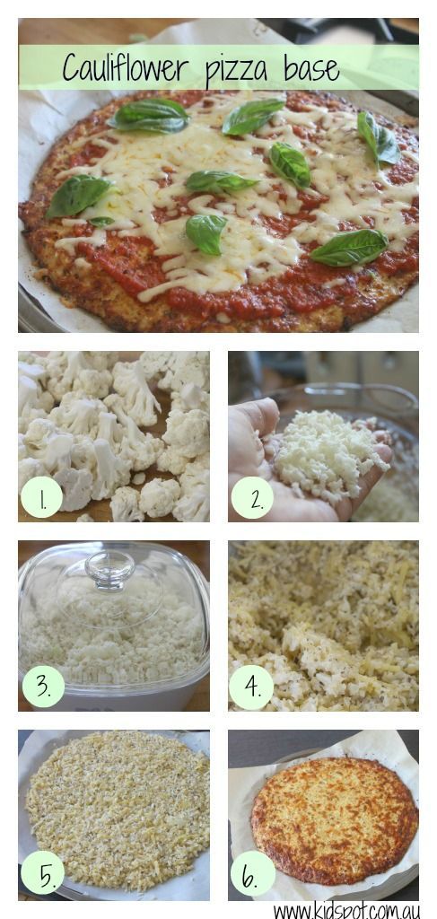 Pizza dough made from cauliflower. Clean eating! AND YUM i really want to try th
