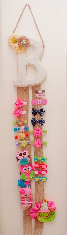 Project Nursery – Vintage Baby Girl Nursery Hair Barrettes. Cute to hang on the