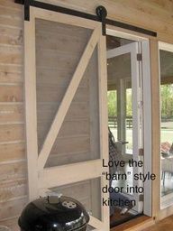 screen sliding door- i love this,  perfect solution !!