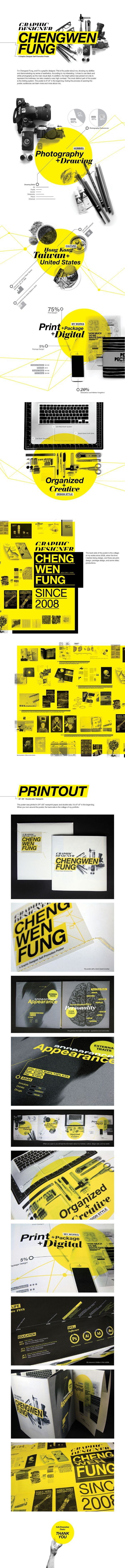 Self-Promotion poster by CHENGWEN fung, via Behance.  Nice web type and branding