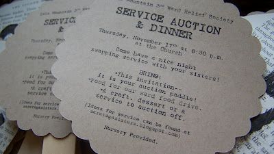 Service Auction printables – I did this in my ward several years ago and loved i
