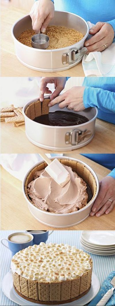Smores Ice Cream Cake. Excellent ice cream cake. Easy to make. The cake looks ve