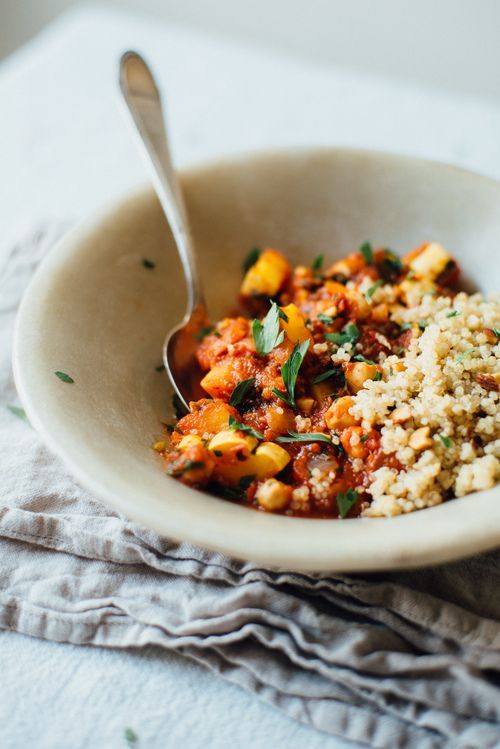 … spicy chickpea stew with quinoa pilaf …