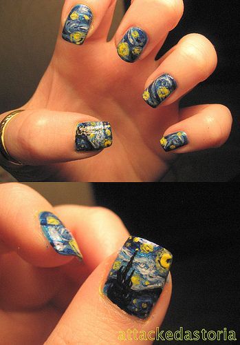 Starry, Starry Night: Extremely clever & talented nail artists out there…my co