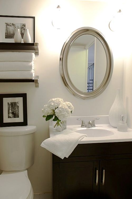 This would be a great look for our tiny bathroom!  It would also provide more st
