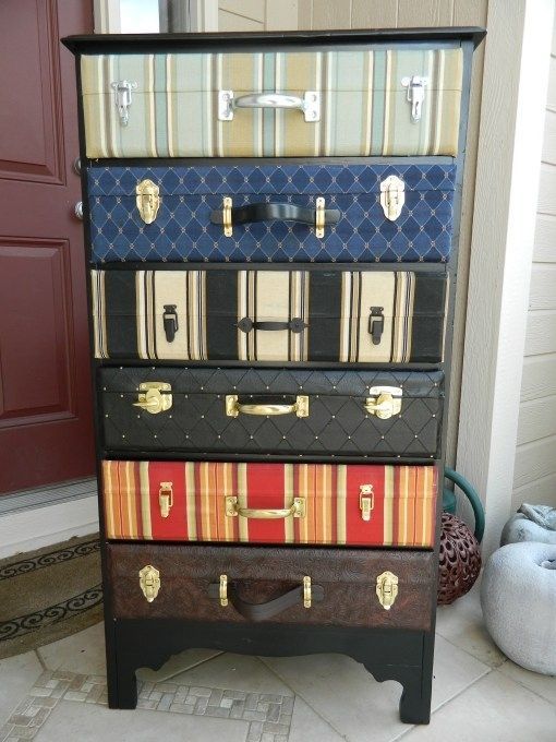 Transform a chest of drawers into a bottomless suitcase. | 21 DIY Ways To Make Y